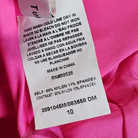 Trina Turk Womens Size 10 Pink Petal Ruffle One Piece Swimsuit New - Picture 5 of 9